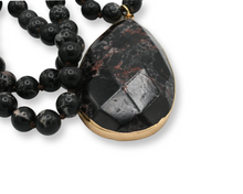 Load image into Gallery viewer, Long Black Drop Necklace