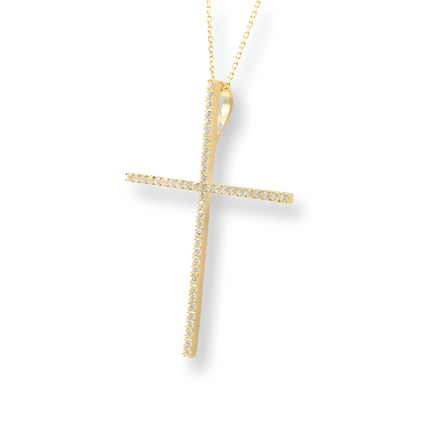 Gold Cross Necklace ( Oro 10k )