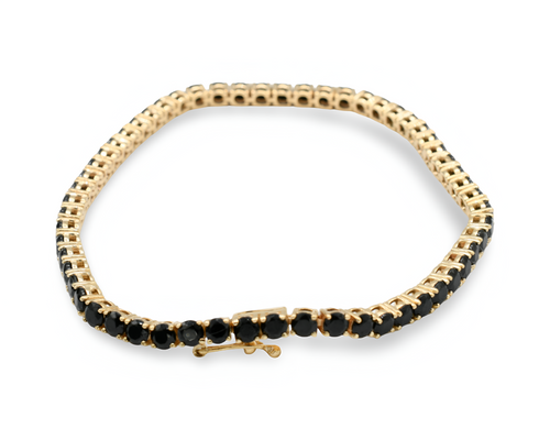 Real Black Gold Tennis Bracelet ( Oro 10K )