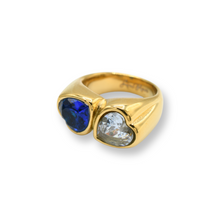 Load image into Gallery viewer, Doble Heart  Blue / Clear Ring  / Anillo