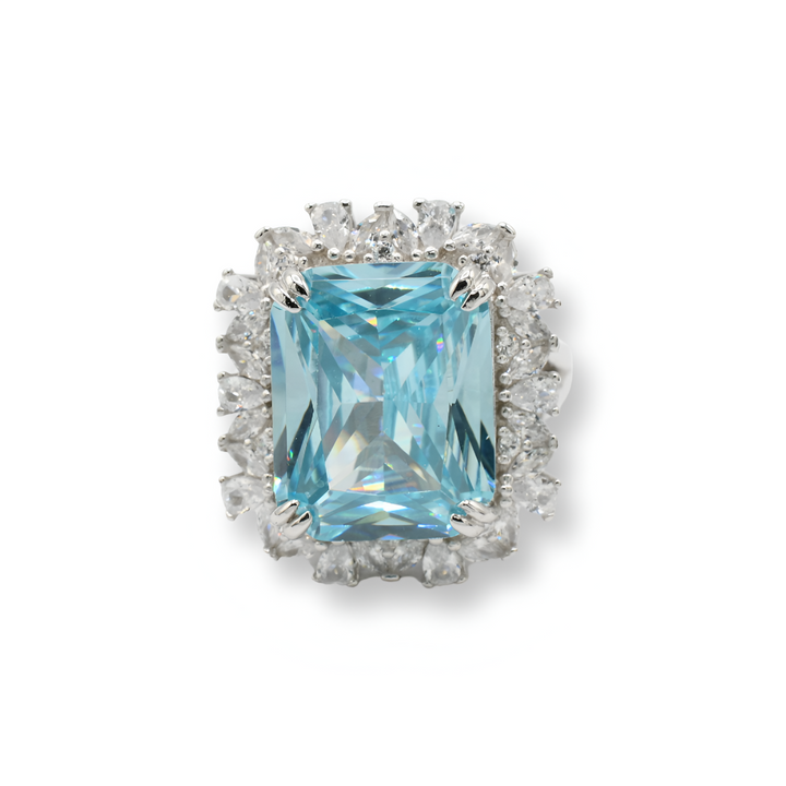 Mega Aquamarine Ring / Anillo ( Plata )