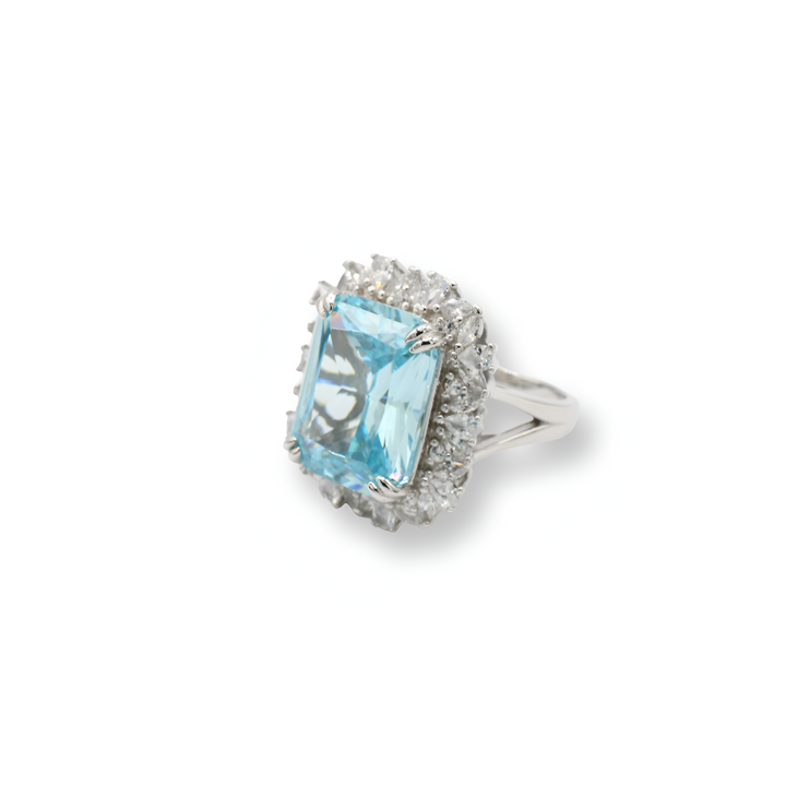 Mega Aquamarine Ring / Anillo ( Plata )