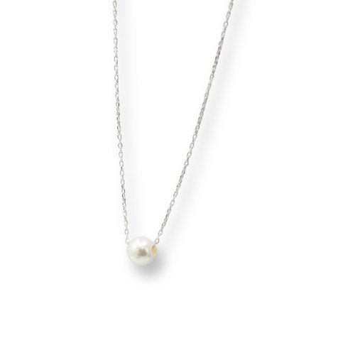 Natural Pearl Necklace ( Plata )