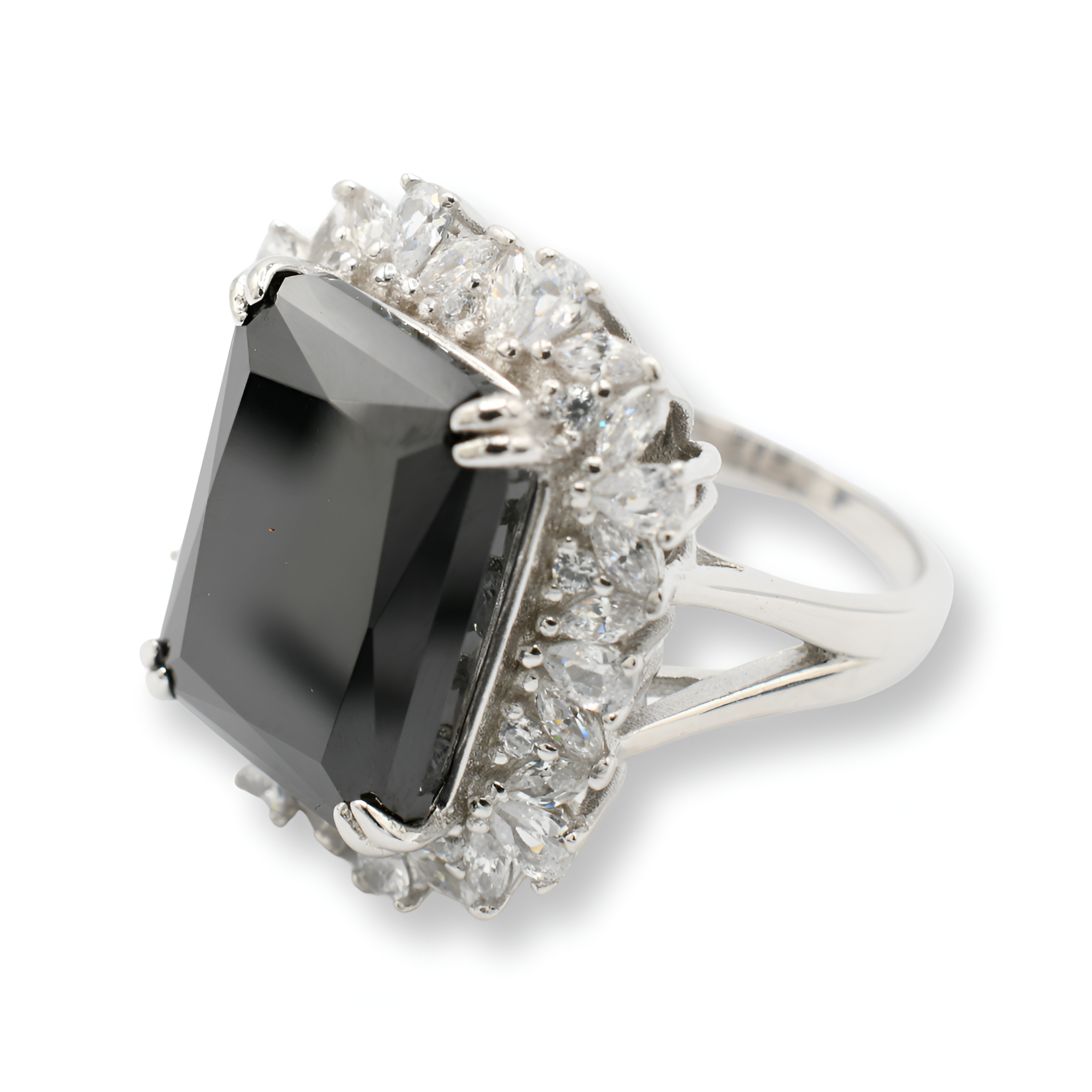 Mega Black Stone Ring / Anillo ( Plata )