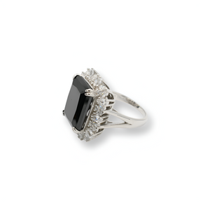 Mega Black Stone Ring / Anillo ( Plata )