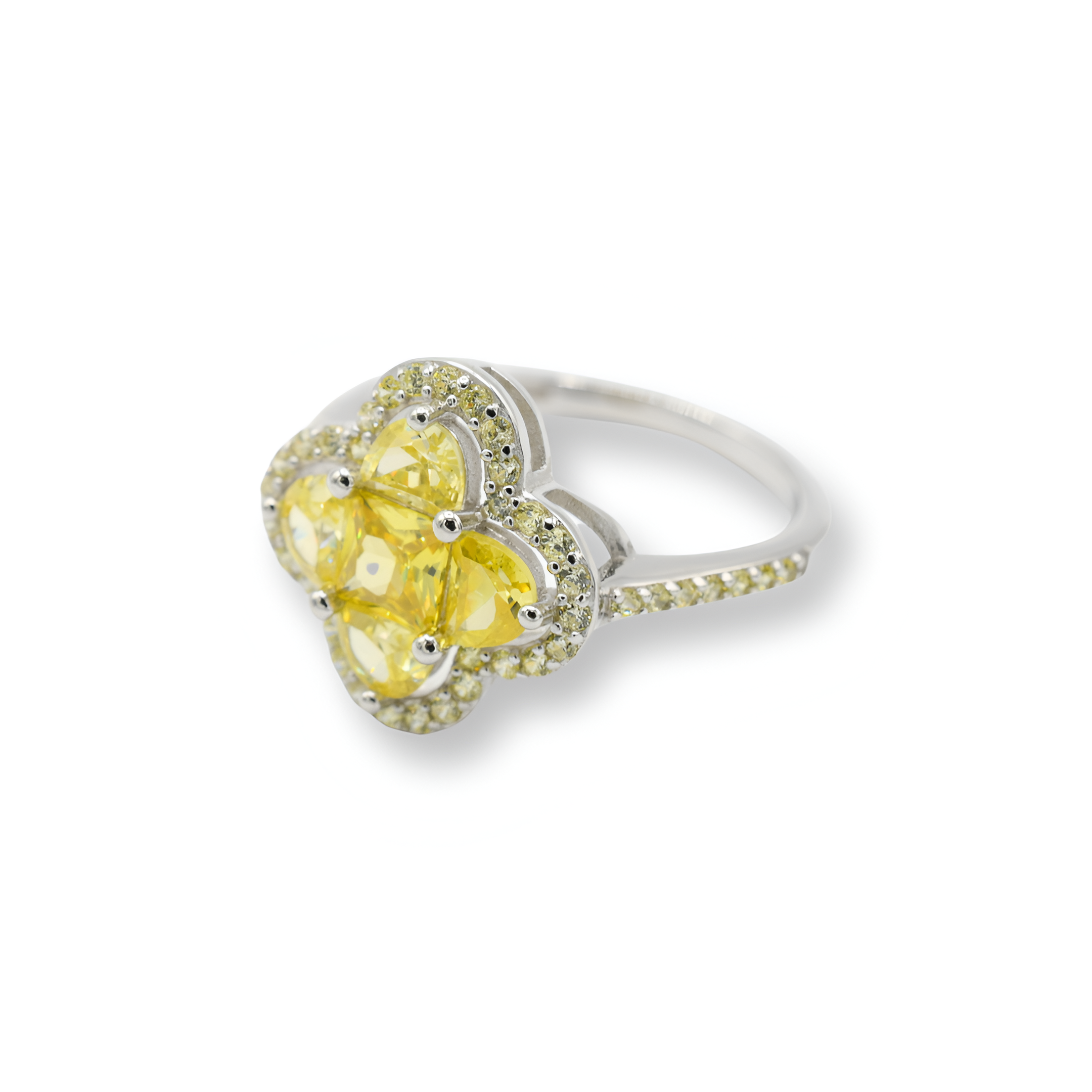 Yellow Clover Ring / Anillo ( Plata )