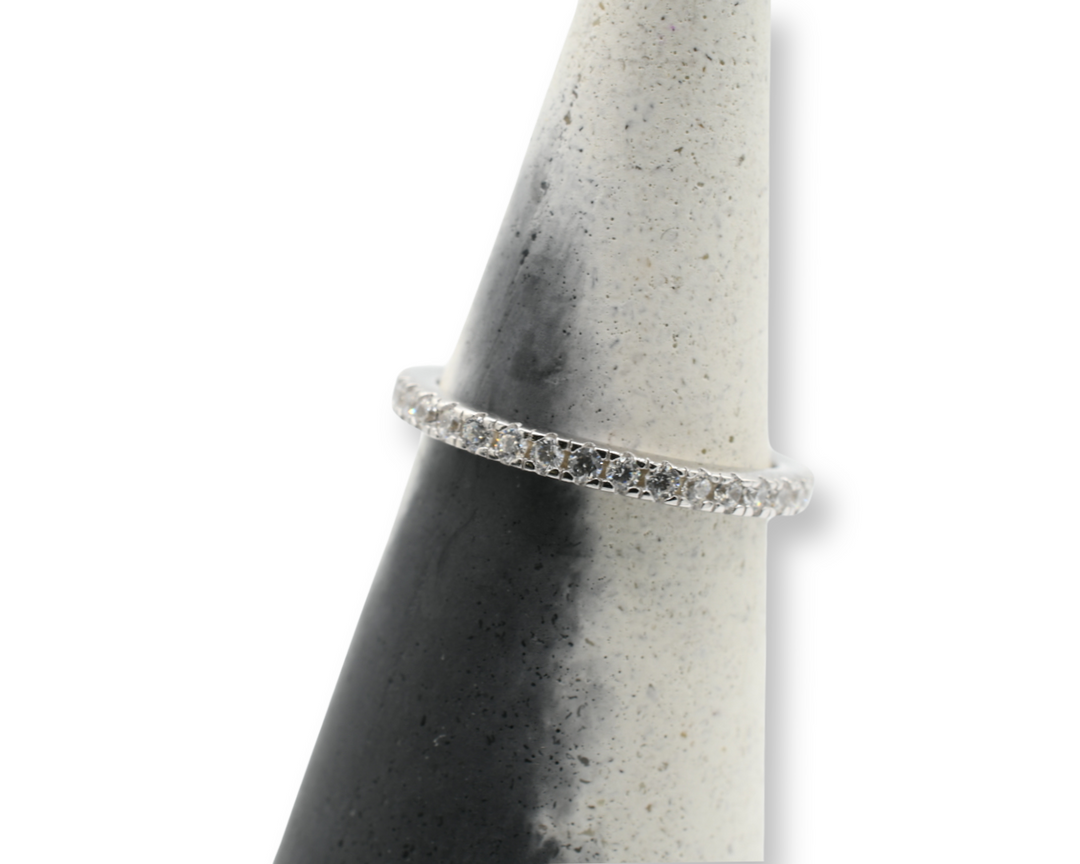 Silver Clear Eternity Band Ring Anillo  ( Plata )