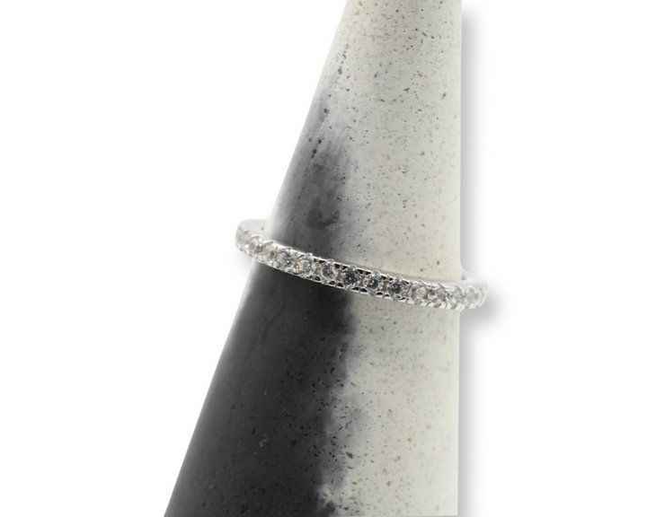 Silver Clear Eternity Band Ring Anillo  ( Plata )