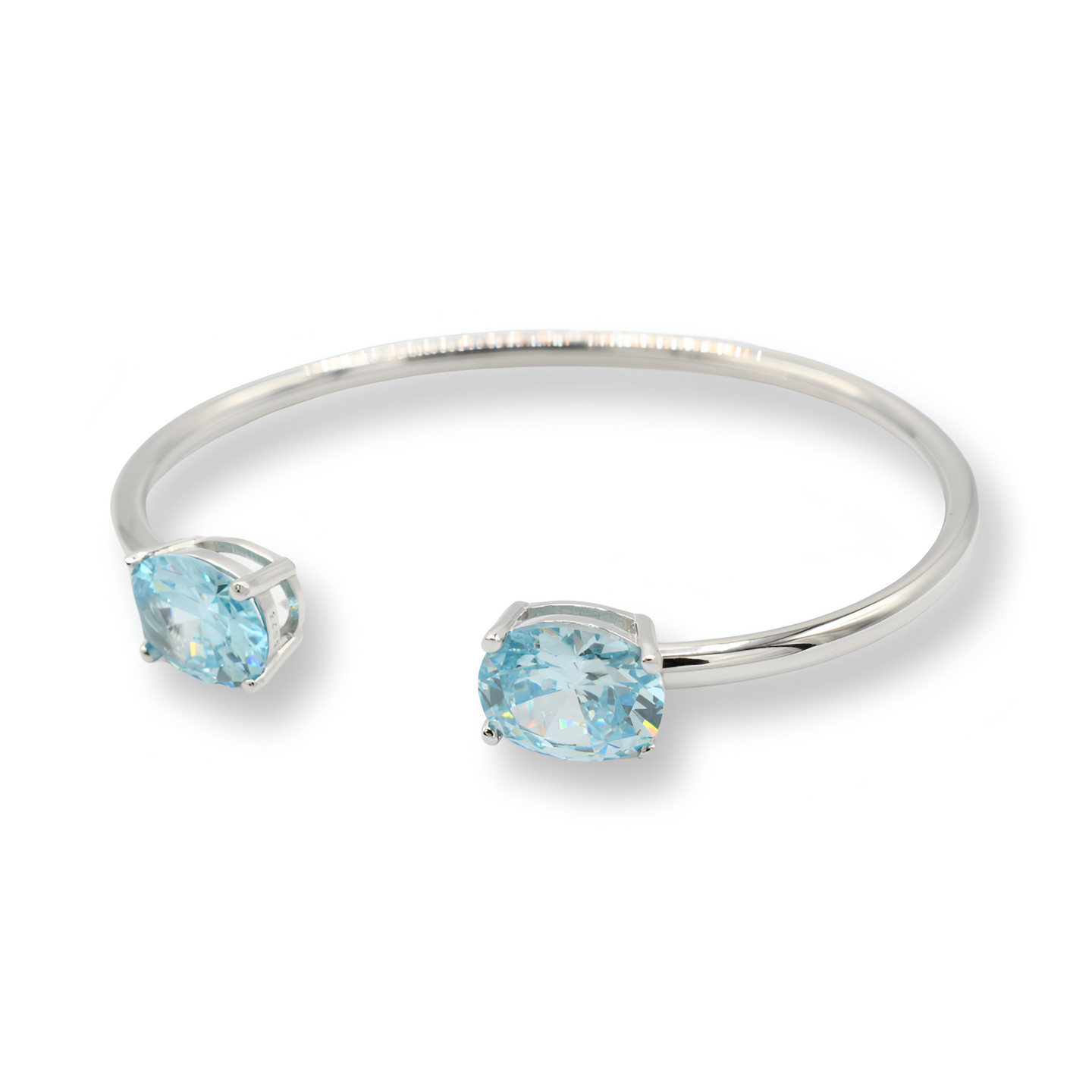 Aquamarine Silver Bangle ( Plata )