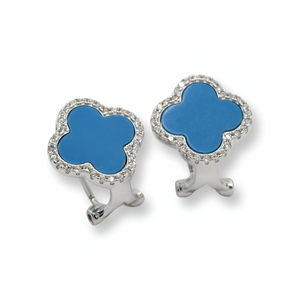Lucky Charm Turquoise Earrings ( Plata )