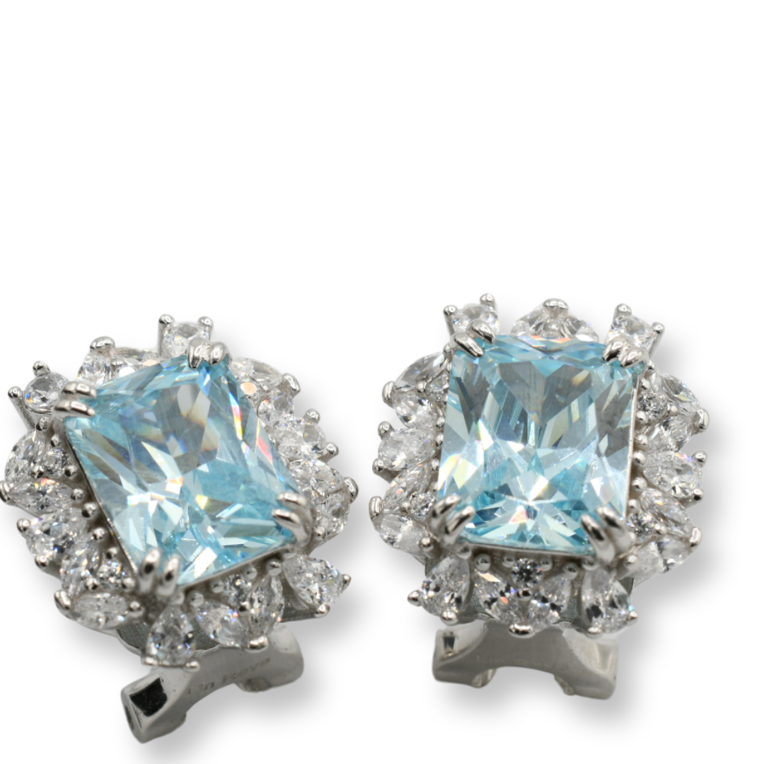 Aquamarine Earrings ( Plata )