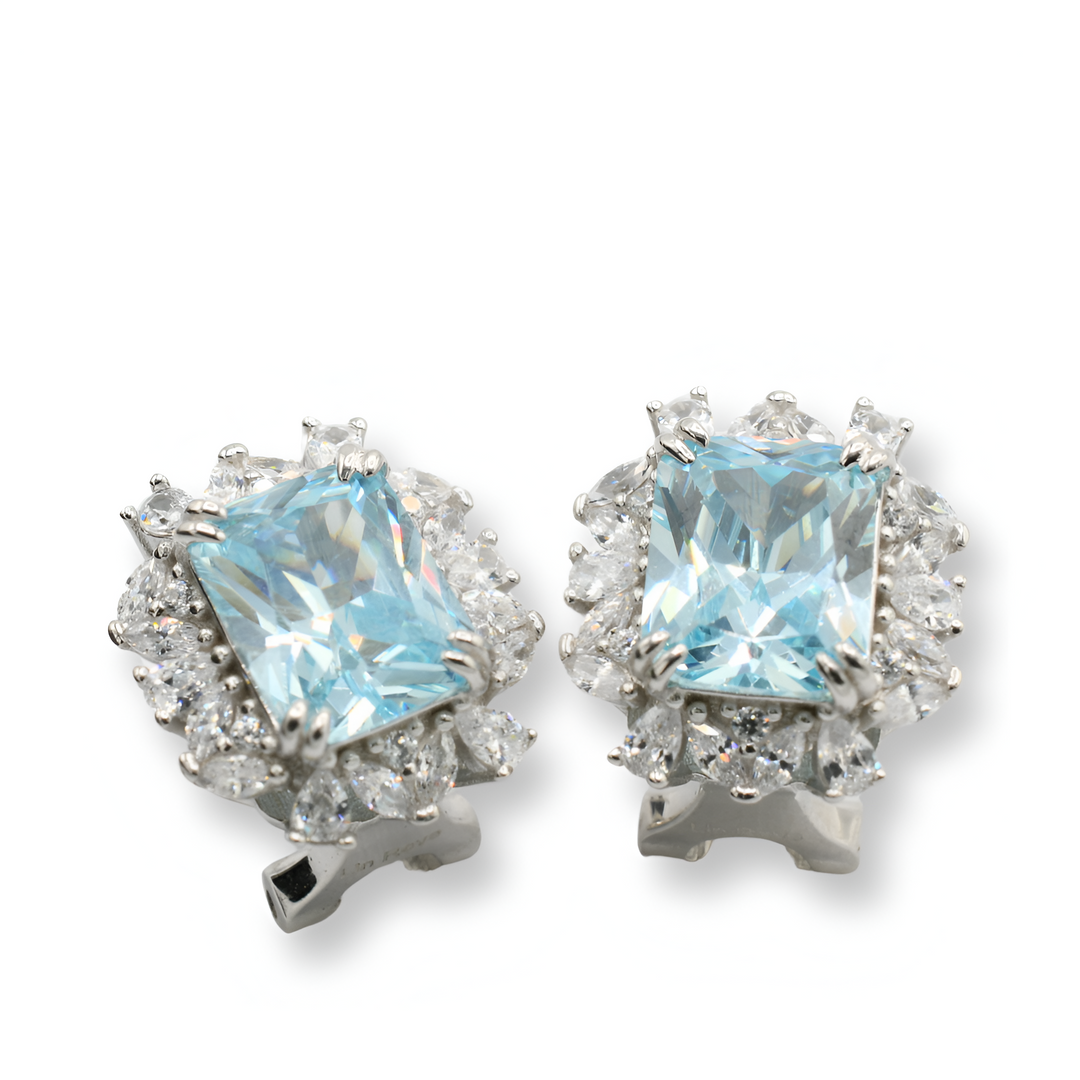 Aquamarine Earrings ( Plata )