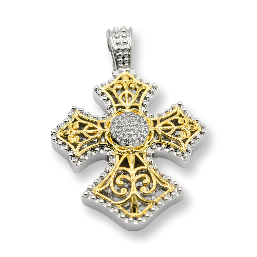 Mega  Two Tone Cross Pendant