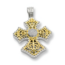 Load image into Gallery viewer, Mega  Two Tone Cross Pendant