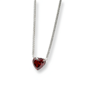 Red Heart Necklace ( Plata )