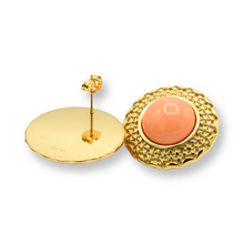 Load image into Gallery viewer, Coral Stone Diana Earrings