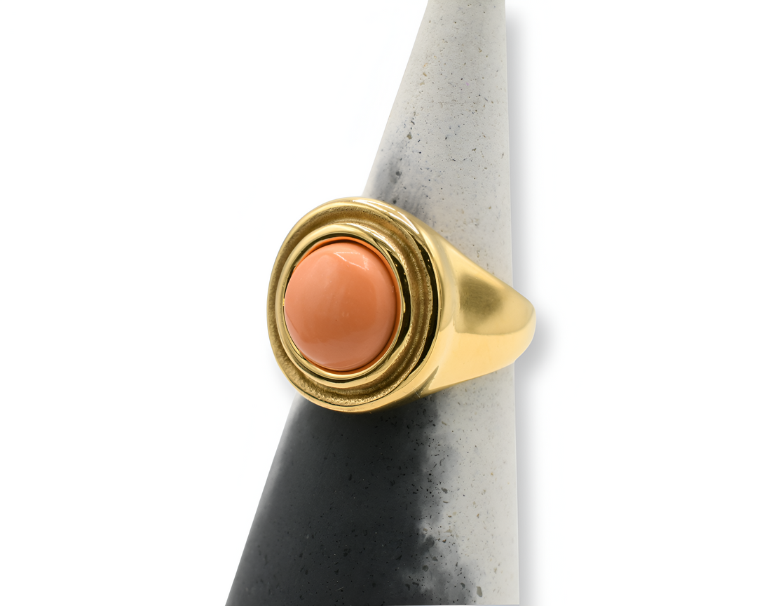 Coral Stone Ring / Anillo