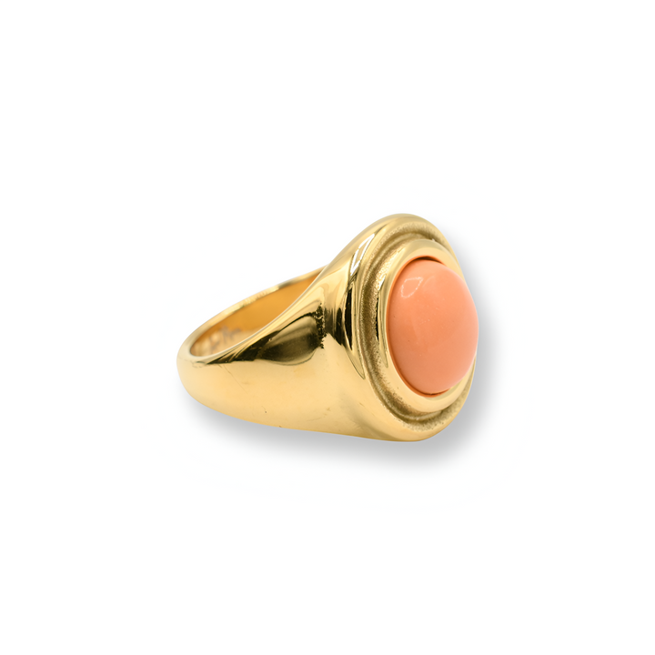 Coral Stone Ring / Anillo