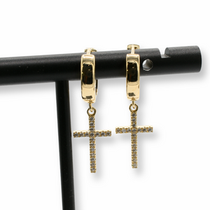 Cross Earrings ( Oro 10K )