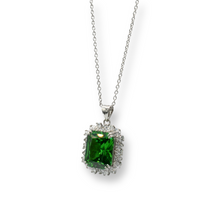 Load image into Gallery viewer, Green Silver Necklace ( Plata )
