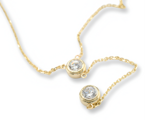 Hanging Diamond Necklace ( Oro 10K)