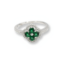 Load image into Gallery viewer, Little Green Flower Ring / Anillo ( Plata )