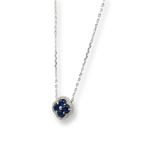 Little Blue Flower Necklace ( Plata )