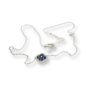 Little Blue Flower Necklace ( Plata )