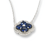 Load image into Gallery viewer, Little Blue Flower Necklace ( Plata )