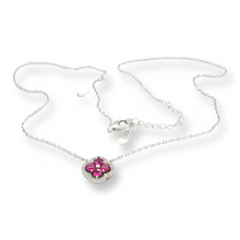 Load image into Gallery viewer, Little Fuchsia Flower Necklace ( Plata )