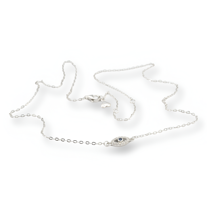 Dainty Evil Eye Necklace ( Plata )