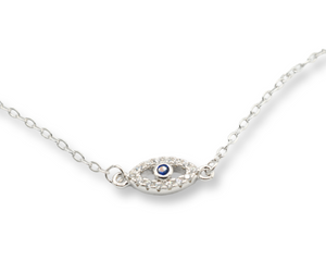 Dainty Evil Eye Necklace ( Plata )