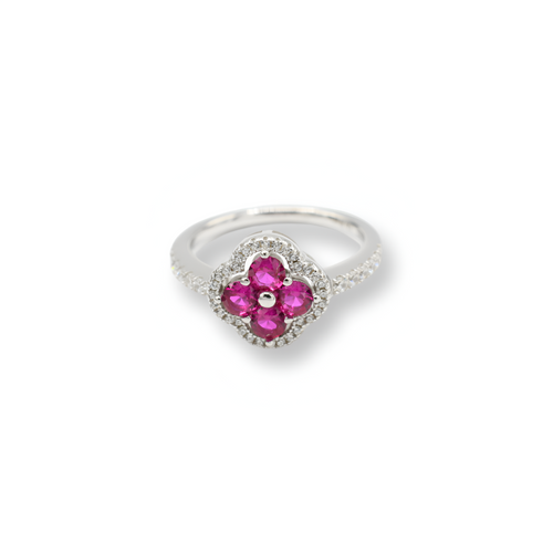 Little Fuchsia Flower Ring / Anillo ( Plata )