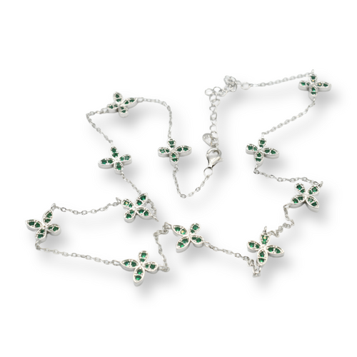 Green Adaline Necklace ( Plata )