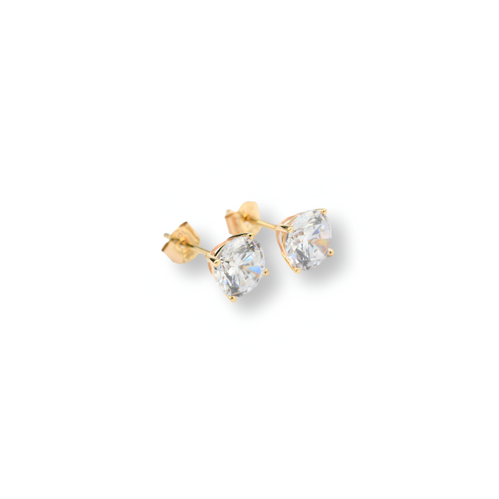 Gold Stud Earrings ( Oro 10k )