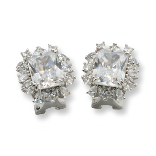 Clear Earrings ( Plata )