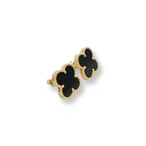 Lucky Black Charm Earrings ( Oro 10K )