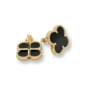 Lucky Black Charm Earrings ( Oro 10K )