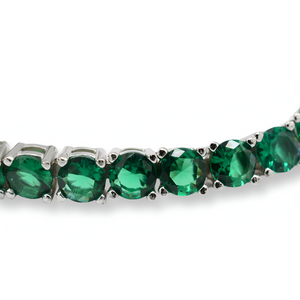 Tennis Green Bracelet ( Plata )