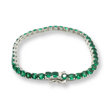 Load image into Gallery viewer, Tennis Green Bracelet ( Plata )