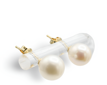 Load image into Gallery viewer, Real Pearl Stud Earrings ( Oro 10K )