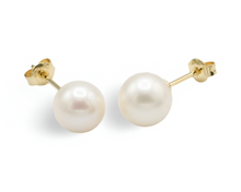 Load image into Gallery viewer, Real Pearl Stud Earrings ( Oro 10K )