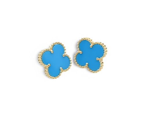 Turquoise Charm Earrings ( Oro 10K )