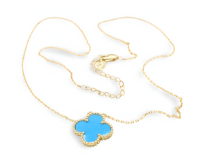 Turquoise Charm Necklace ( Oro 10K )