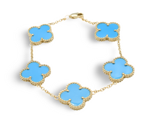 Load image into Gallery viewer, Lucky Turquoise Charm Bracelet Oro 10K