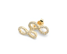 Load image into Gallery viewer, Mini Infinity Earrings Oro 10K