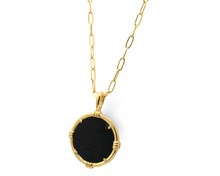 Load image into Gallery viewer, Black Medallion Necklace