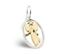 Load image into Gallery viewer, Angel de la Guarda Pendant Plata Oro 10K