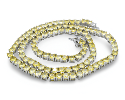 Yellow Tennis Choker Plata