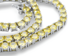 Yellow Tennis Choker Plata